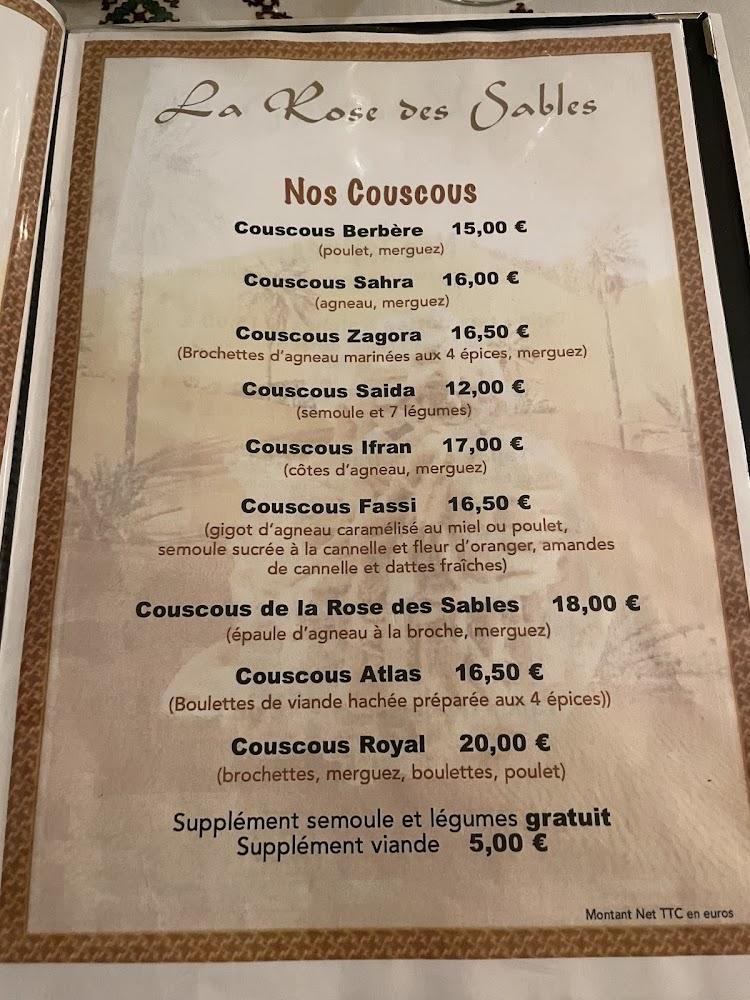 La Rose Des Sables - Menu Image 1