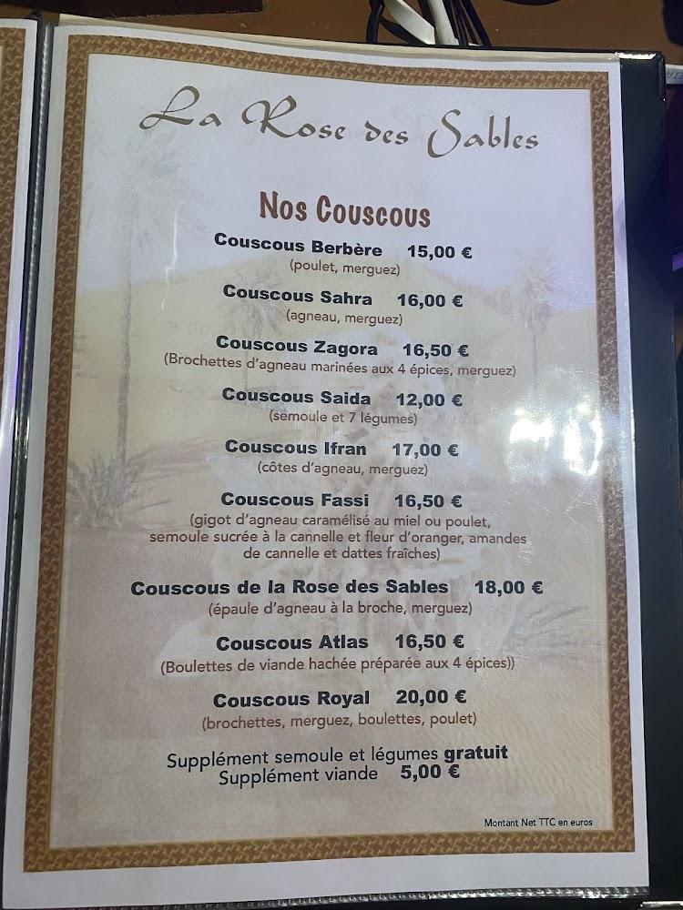 La Rose Des Sables - Menu Image 4